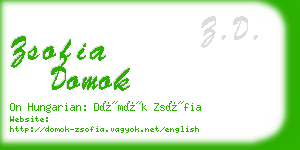 zsofia domok business card